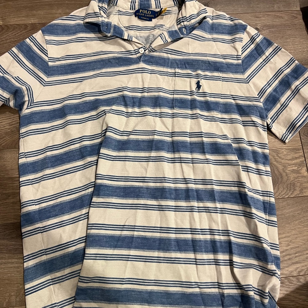 Polo by Ralph Lauren Blue and White Striped Polo Shirt